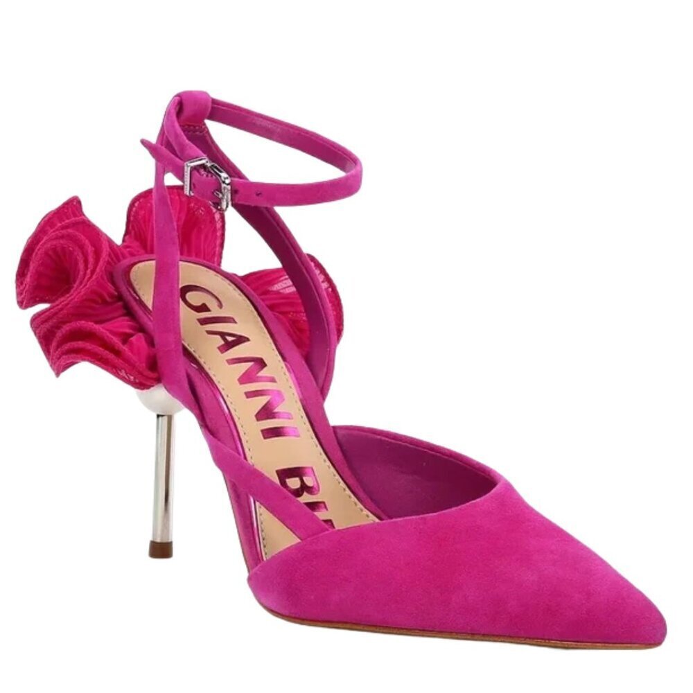 NEW Gianni Bini Bradley Suede Ruffle Detail Pumps in Fuchsia Sz. 6